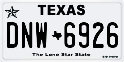 TX license plate DNW6926
