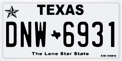 TX license plate DNW6931