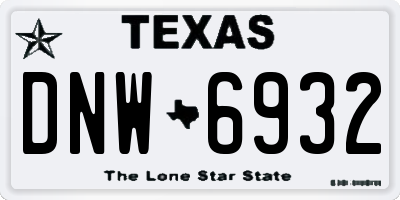 TX license plate DNW6932