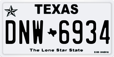 TX license plate DNW6934
