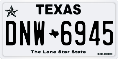TX license plate DNW6945