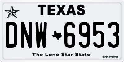 TX license plate DNW6953