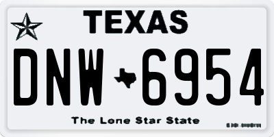 TX license plate DNW6954