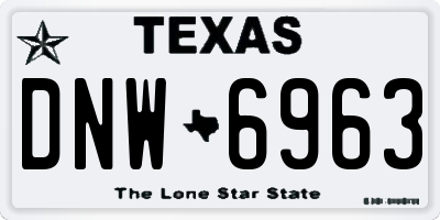 TX license plate DNW6963