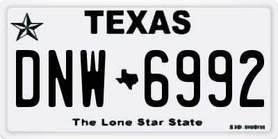 TX license plate DNW6992