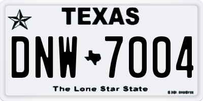 TX license plate DNW7004