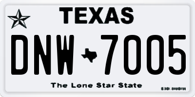 TX license plate DNW7005