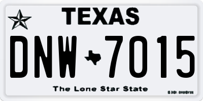 TX license plate DNW7015