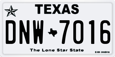 TX license plate DNW7016