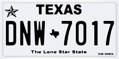 TX license plate DNW7017