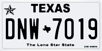 TX license plate DNW7019