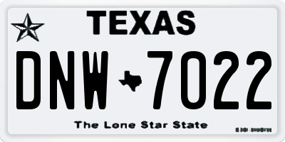 TX license plate DNW7022