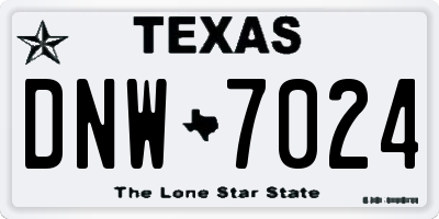 TX license plate DNW7024