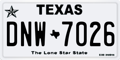 TX license plate DNW7026