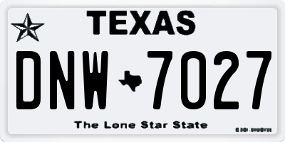 TX license plate DNW7027
