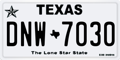 TX license plate DNW7030