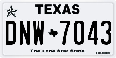 TX license plate DNW7043