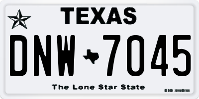 TX license plate DNW7045
