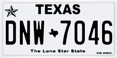 TX license plate DNW7046