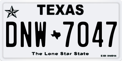 TX license plate DNW7047