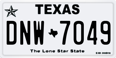 TX license plate DNW7049