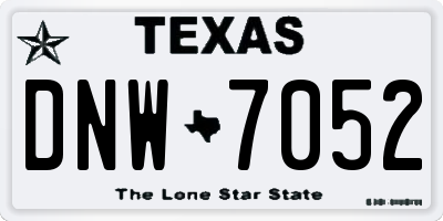 TX license plate DNW7052