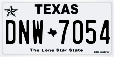 TX license plate DNW7054