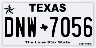 TX license plate DNW7056