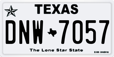 TX license plate DNW7057