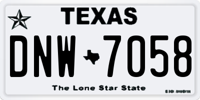 TX license plate DNW7058