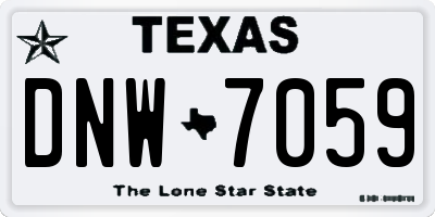 TX license plate DNW7059