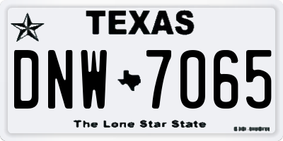 TX license plate DNW7065
