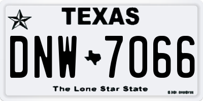 TX license plate DNW7066