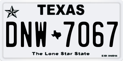 TX license plate DNW7067