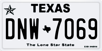 TX license plate DNW7069