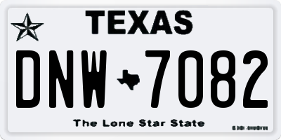 TX license plate DNW7082
