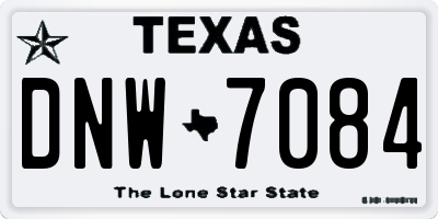TX license plate DNW7084