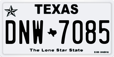 TX license plate DNW7085