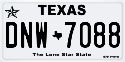 TX license plate DNW7088