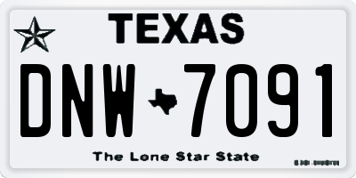 TX license plate DNW7091