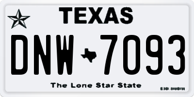 TX license plate DNW7093