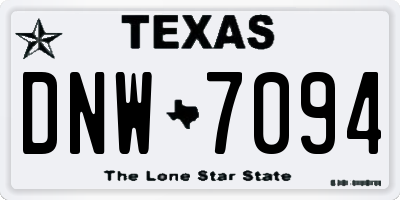 TX license plate DNW7094