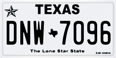 TX license plate DNW7096