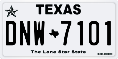 TX license plate DNW7101