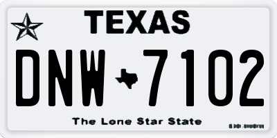 TX license plate DNW7102