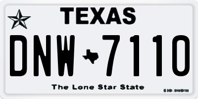 TX license plate DNW7110