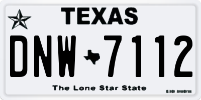 TX license plate DNW7112