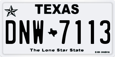 TX license plate DNW7113