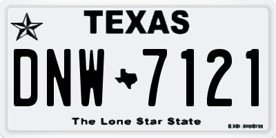 TX license plate DNW7121