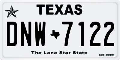 TX license plate DNW7122